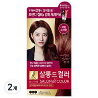 엘라스틴 살롱 드 컬러 염색제 세트, 와인브라운, 2개