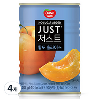 동원 저스트 노슈가 황도 슬라이스, 400g, 4개