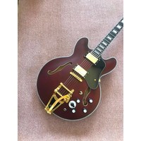 커스텀 샵 중국산 할로우 바디 재즈 ES-335 일렉트릭 기타 빅스비 트레몰로 시스템 지판, 01 Guitar