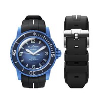 BONACE 블랑팡 견본용 스트랩 곡선형 부드러운 고무 방수 교체 Swatch 시계 Blancpain Fifty Fathoms용 22mm 퀵 릴리즈 밴드 x 스와치 남성 여성