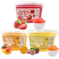 Fusion Select Strawberry Mango Passion Fruit Bursting Boba Popping Boba Pearls Fruit Tea Snack T, 1개, 907.18g