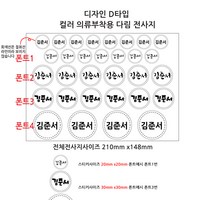 핸드아트 전사지 제작 네임텍 의류용전사지 열전사 라벨 동물스티커, D.스티치원형, 1개