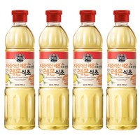 CJ 백설 지중해산 레몬식초 900ml, 4개