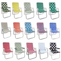 Lawn Chair USA 론체어 클래식 야외 테라스 피크닉 캠핑 접이식 의자, Orange and White Stripe