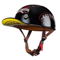 CAICHEN 빈티지 전동킥보드헬멧 통기성 경량 할리 오토바이 헬멧 반모헬멧, CUSTOM, XXL 62-64cm, 1개