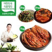 유정임 명인 김치 3종세트 (포기김치 7kg + 열무김치 2kg 총각김치 2kg), 1개, 1