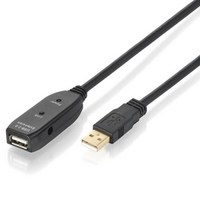 Bochara USB 2.0 연장 케이블 암수 액티브 리피터 내장 IC 칩셋 이중 차폐 5M 10M 15M, 2) Black Cable - 10m Built-in