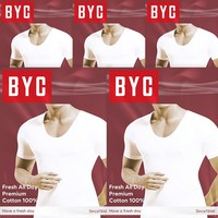 BYC 남성 후레쉬 코튼 반팔런닝 5매 BYC1915