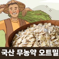 친환경으로 재배한 국산 무농약 오트밀 간편한 한끼식사 오트밀 국산 100%, 3개, 600g