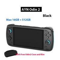 휴대용 레트로 게임기 Ayn Odin 2 Pro 업그레이드 버전 게임 플레이어 안드로이드 13 16G 512G 와이파이 블루투스 콘솔 6 인치 IPS 스크린 가방, 한개옵션1, 19) Black 512G and Case