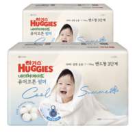 하기스 2024 네이처메이드 퓨어코튼 썸머 밴드형 기저귀 남여공용 신생아용(3~4.5kg), 3단계, 58매