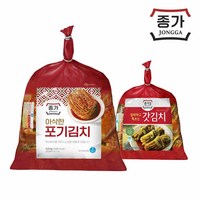 (m)[종가] 아삭한포기김치 4.8kg + 갓 1kg, 1세트