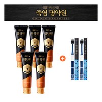 [명약원] (싱글) 골든프로폴리스 플러스 치약 120g*5개 + 칫솔 2개, 상세 설명 참조