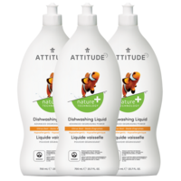 Attitude 주방세제 시트러스 제스트 향, 700ml, 3개