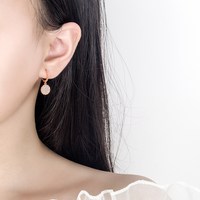 카미유 여성 14K 로즈골드 원형 원터치형 귀걸이 J037