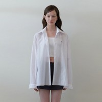 카인더베이비 basic loose logo shirts - white