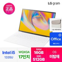 LG전자 2023 최신 그램 17인치 i5-13세대 16GB 256GB, 17ZD90RU-GX56K, Free DOS, 512GB, 코어i5, 화이트