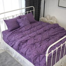바이데코 핀턱 호텔식 이불커버 Q 200 x 230cm, 퍼플