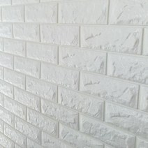 굿라이프샵 인테리어 3D 폼브릭 벽돌 벽지, 화이트, 1개