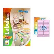 [올바른] 칼라라벨 연분홍 (레이저 잉크젯공용) -36칸(2X18), 50매, AL036PP