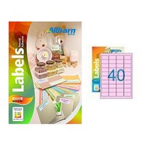 [올바른] 칼라라벨 연분홍 (레이저 잉크젯공용) -40칸(4X10), 50매, AL040PP