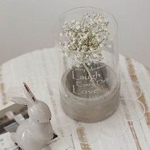 [행복디자인] 시멘트 레터링 캔들홀더 유리타입 랜덤발송, 랜덤 발송