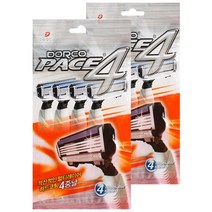 도루코 페이스4 휴대용 4중날 일회용 면도기 가정용 정품 (흰색 손잡이), 2개, 4개입