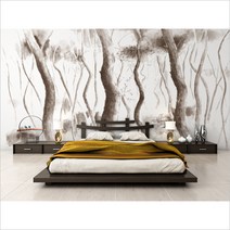 소나무그림 포인트벽지3폭짜리1세트완제품, 21J402101