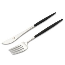 큐티폴 고아 디너 2종 커트러리세트, 블랙, 나이프 + 포크