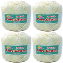 행복뜨기 뜨개실 털실 퓨어코튼 순면 100% 4개, 156 아이보리