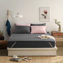 더자리 에코 항균 누빔 방수패드, 밀키차콜 그레이