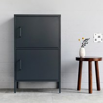마켓비 MKB 캐비넷 모던세로 2문 수납장 6001015, 다크그레이