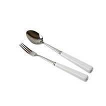 더리빙샵 화이트 라인 티스푼 티포크, 1세트, 티스푼 3p + 티포크 3p