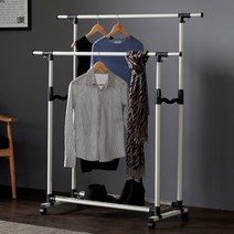 트레벨 이동식 행거 2단 수납선반