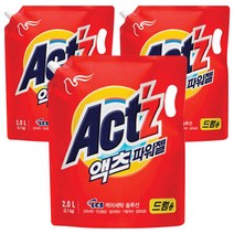 액츠 파워젤 드럼용 액상세제 리필, 2L, 3개
