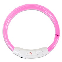 딩동펫 충전식 LED 반려견 목걸이 S, 핑크, 1개
