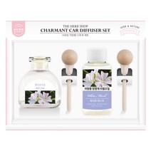 더허브샵 샤르망 차량용 디퓨저 세트 50ml 본품+리필, 화이트머스크, 1세트