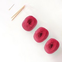 멜로우 모자 망토 뜨개질 키트, 레드, 1세트