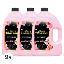 밀크코튼 고농축 퍼퓸 섬유유연제 벚꽃에디션향, 9개, 3.06L