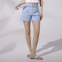 미쏘 여성용 벨티드 데님 쇼츠 팬츠