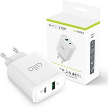 알로코리아 2포트 듀얼 고속 충전기 아답터 38W, 화이트, 1개
