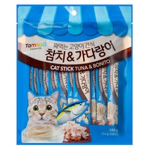 탐사 국내생산 짜먹는 고양이간식, 참치 + 가다랑어, 14g, 20개입