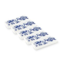 쯔비벨무스터 수저받침 5p세트, 화이트 + 블루, 5개입