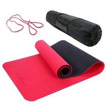 고무나라 TPE 투톤 요가 매트 6mm + 보관 스트랩 + 가방, 레드