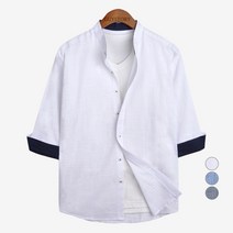 가이스토리 남성용 빅사이즈 크라비 7부 캐주얼 셔츠