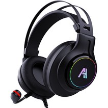 에이투 가상 7.1 채널 진동 RGB 마이크 게이밍 헤드셋, 블랙