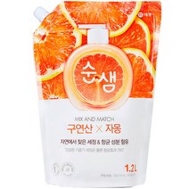 순샘 구연산 자몽 주방세제 리필, 1.2L, 1개