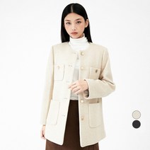 미쏘 여성용 블랜디드 라운드넥 자켓