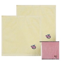 송월 어린이집 캐릭터 고리타올 시즌2 고래 2p + 송월 캐릭터 고리수건 랜덤 발송 세트, 노랑, 1세트