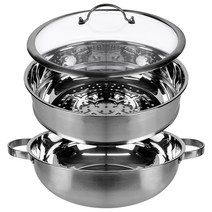 퀸센스 인덕션겸용 스텐 2단 다용도 찜솥 찜냄비, 26CM, 1개